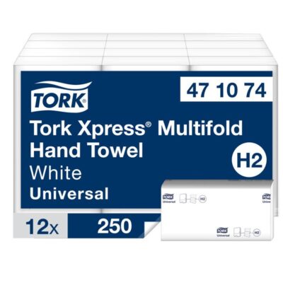 Tork 471074 White 1-Ply Xpress Multifold Hand Towels - Case of 3000