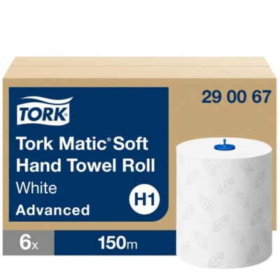 Tork 290067 White 2-Ply Matic Soft Hand Towel Roll - Case of 6 x 150m