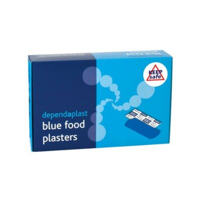 Dependaplast Blue Food Plasters - 100 Assorted Sized Plasters
