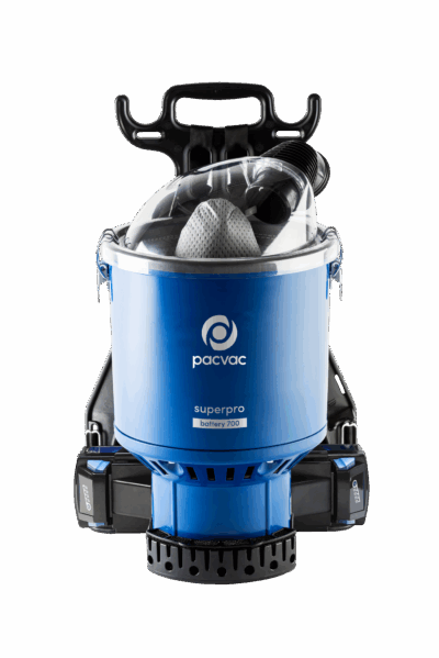 PacVac Super Pro 700 Battery Back Pack Vacuum Cleaner