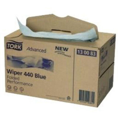 Tork 130083 Blue 3-Ply Industrial Heavy Duty Wiping Paper - 200 Sheets