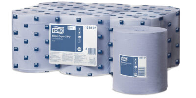 Tork 128107 Blue 2-Ply Basic Centrefeed Rolls – Case of 6 x 150m