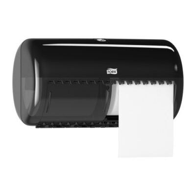 Tork 557008 Conventional Twin Toilet Roll Dispenser - Black