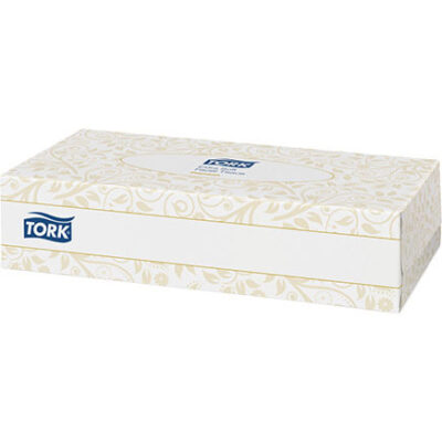 Tork 140280 Extra Soft 2-Ply White Facial Tissues - Box of 100